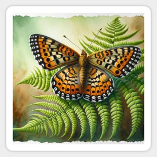 Pop Pearl-bordered Fritillary - Watercolor Butterfly Sticker